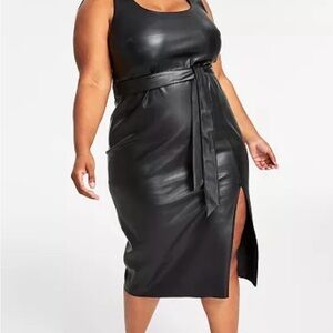 Nina Parker
Trendy Plus Size Tie-Waist Faux-Leather Dress